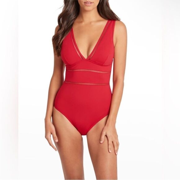 Sea Level Swim NWT Spliced Plunge One Piece Red
Size 12 - Picture 6 of 14
